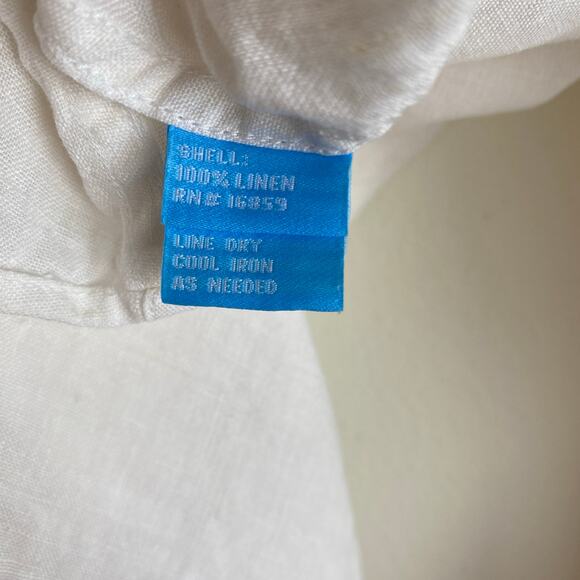 J.McLaughlin Gramercy Linen Button Down Shirt Men’s Size M White - Picture 10 of 13